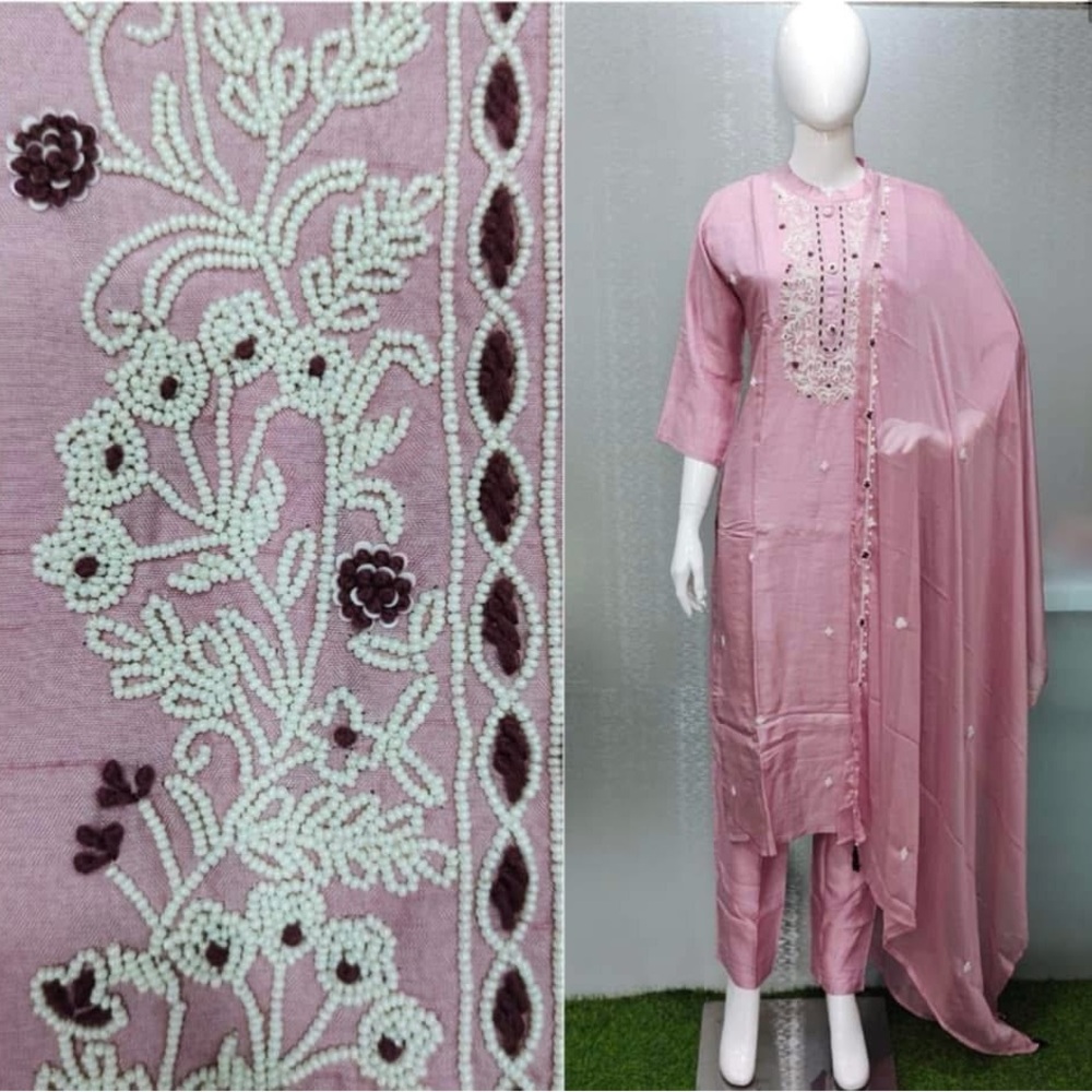 Elegant Pink Embroidered Salwar Kameez